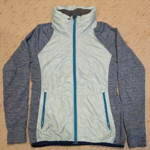 Title Nine Women's Blue and Gray Athletic Jacket Small